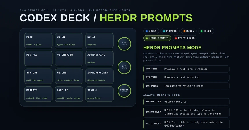 The Herdr prompt bank: plan, go on, do it, fix all, autoreview, adversarial, status, resume, improve-codex, migrate, land it and send