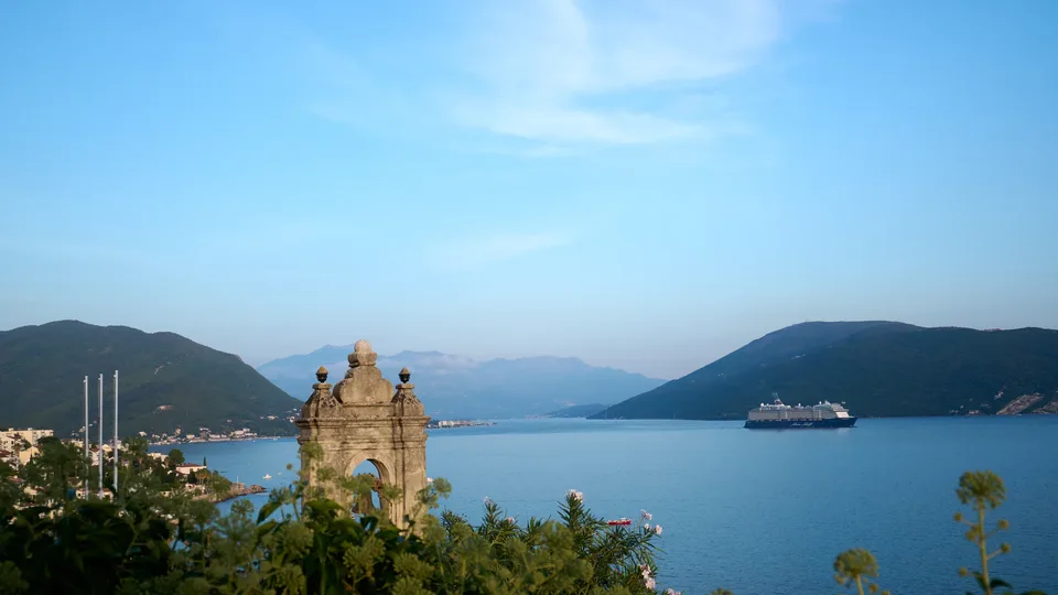 Day photograph of the Bay of Kotor from Herceg Novi